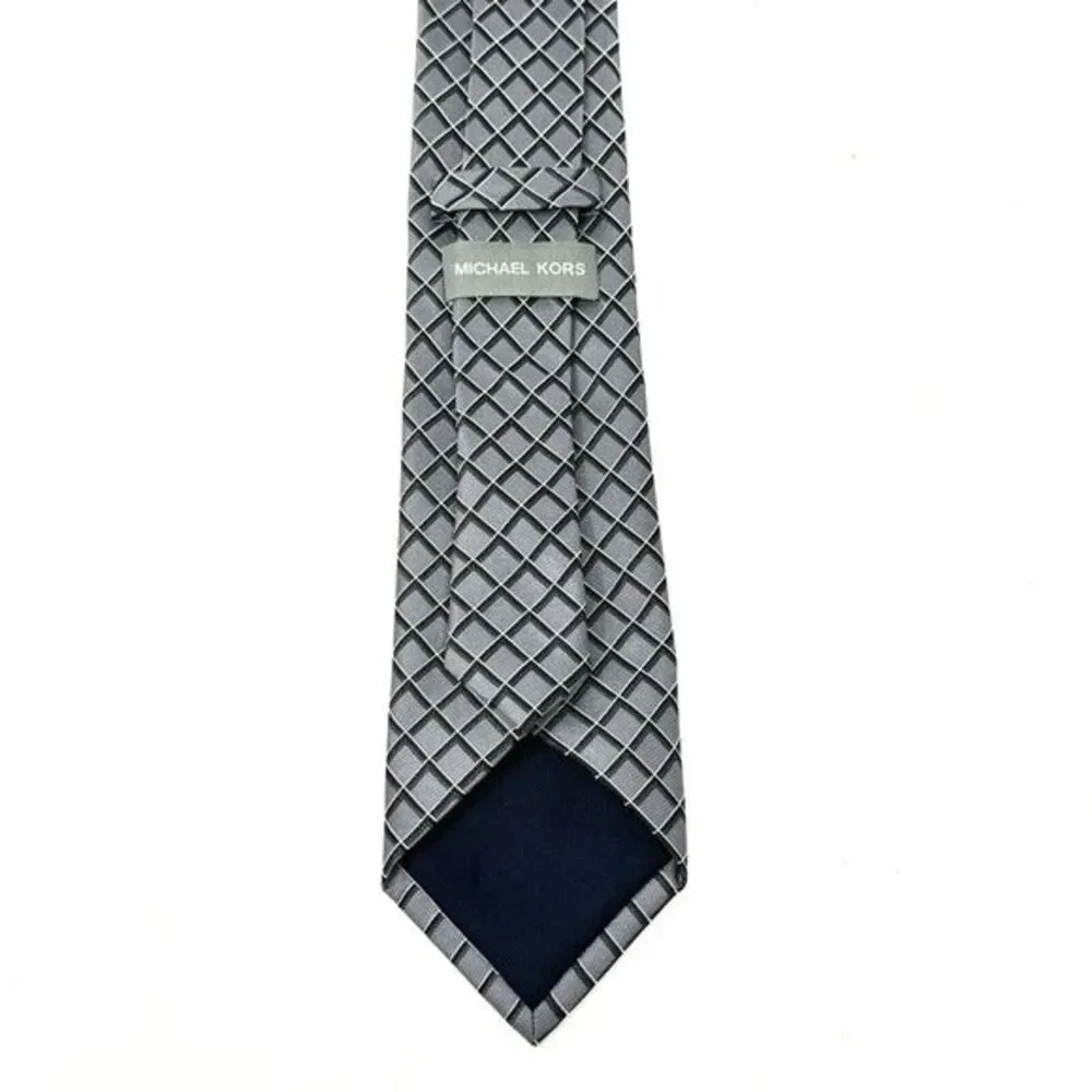 Michael Kors Men's Grey Silk 3D Square Pattern‎ Excellent Condition